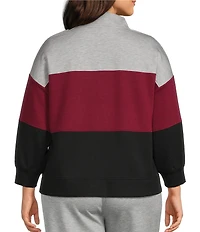 Westbound Plus Size 3/4 Sleeve Half Zip Top