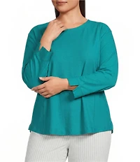 Westbound Plus Size 3/4 Sleeve Knit Crew Neck Top