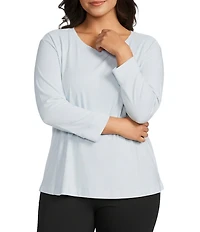 Westbound Plus Size 3/4 Sleeve Knit Crew Neck Top