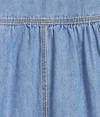 Westbound Plus Size Baby Doll Sleeveless Denim Trapunto Dress