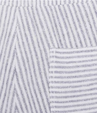 Westbound Plus Size Blue White Stripe Crop Linen Blend Pants