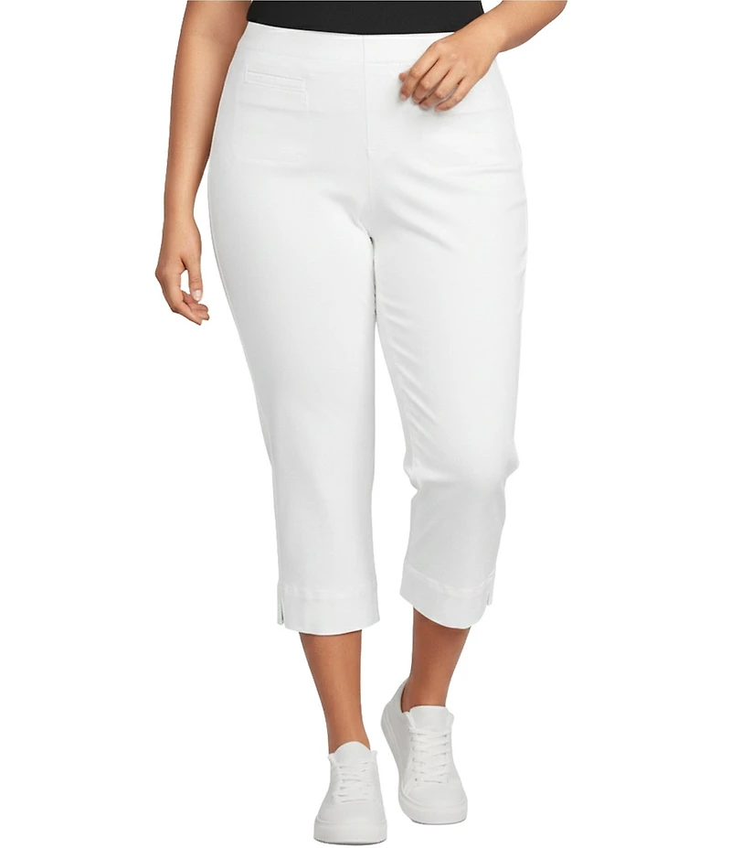 Westbound Plus Size Cotton Blend High Rise Crop Pants