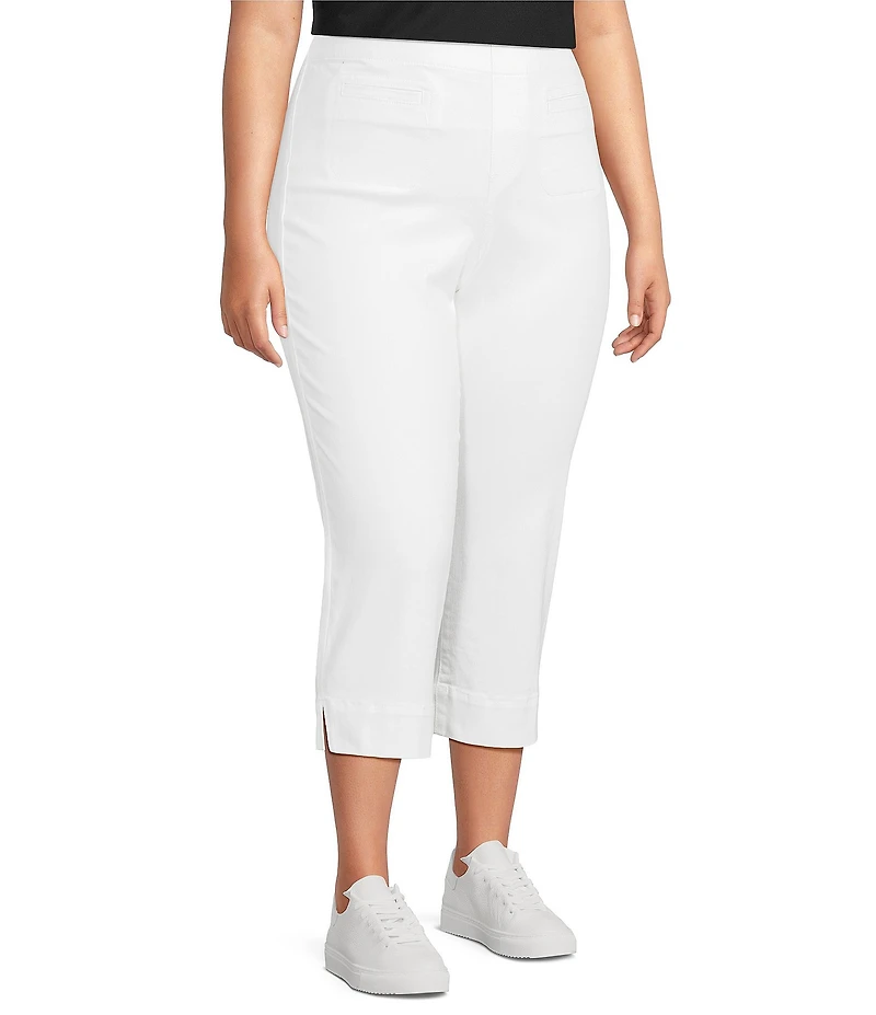 Westbound Plus Size Cotton Blend High Rise Crop Pants