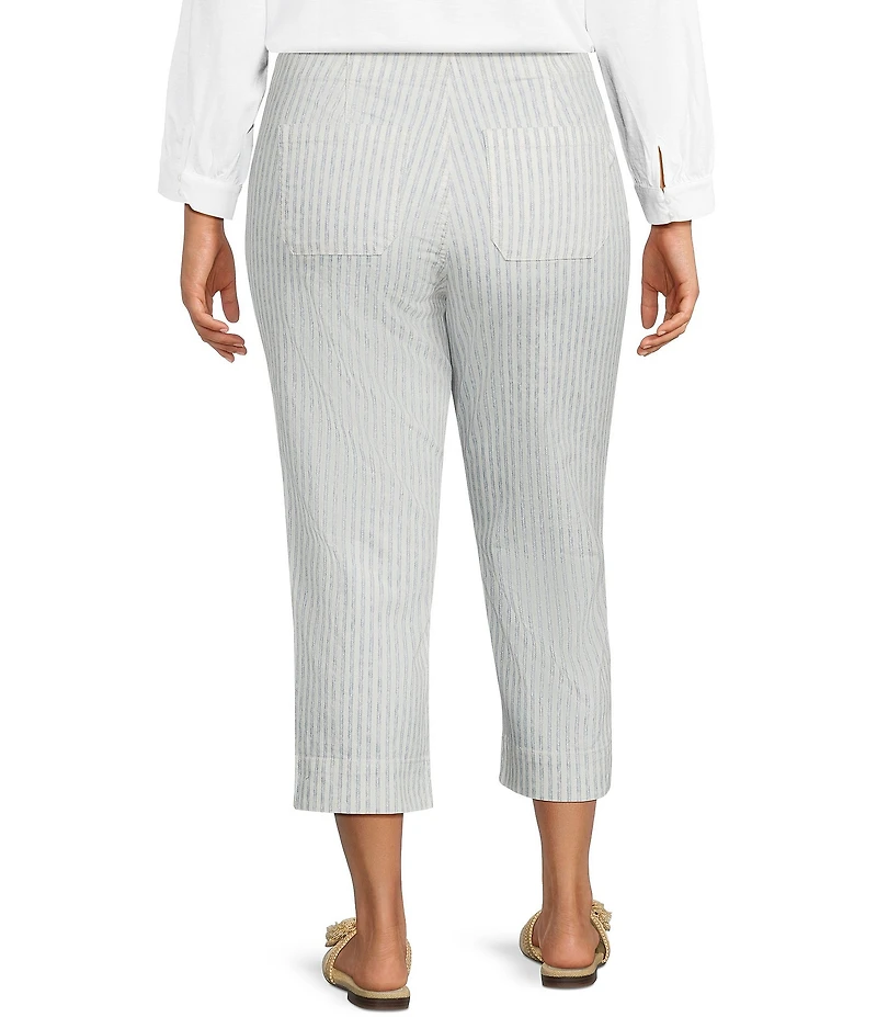 Westbound Plus Size Herringbone High Rise Crop Pants