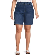 Westbound Plus Size High Rise Belted Bermuda Shorts