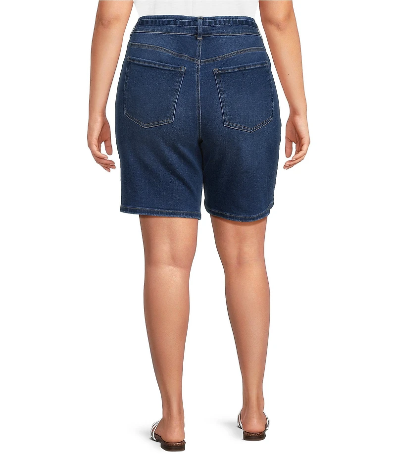 Westbound Plus Size High Rise Belted Bermuda Shorts