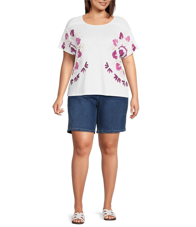 Westbound Plus Size High Rise Belted Bermuda Shorts