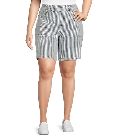 Westbound Plus Size High Rise Bermuda Porkchop Pockets Shorts