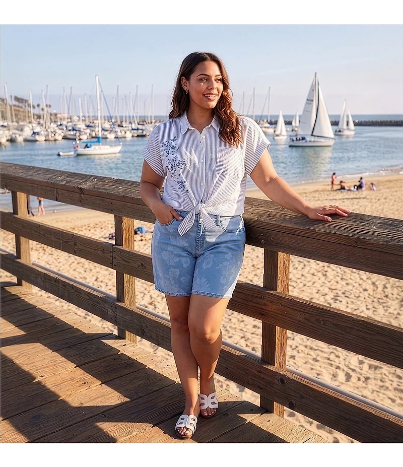 Westbound Plus Size High Rise Bermuda Shorts