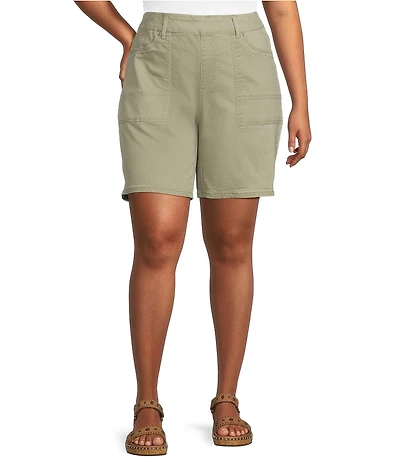 Westbound Plus Size High Rise Porkchop Pockets Bermuda Shorts