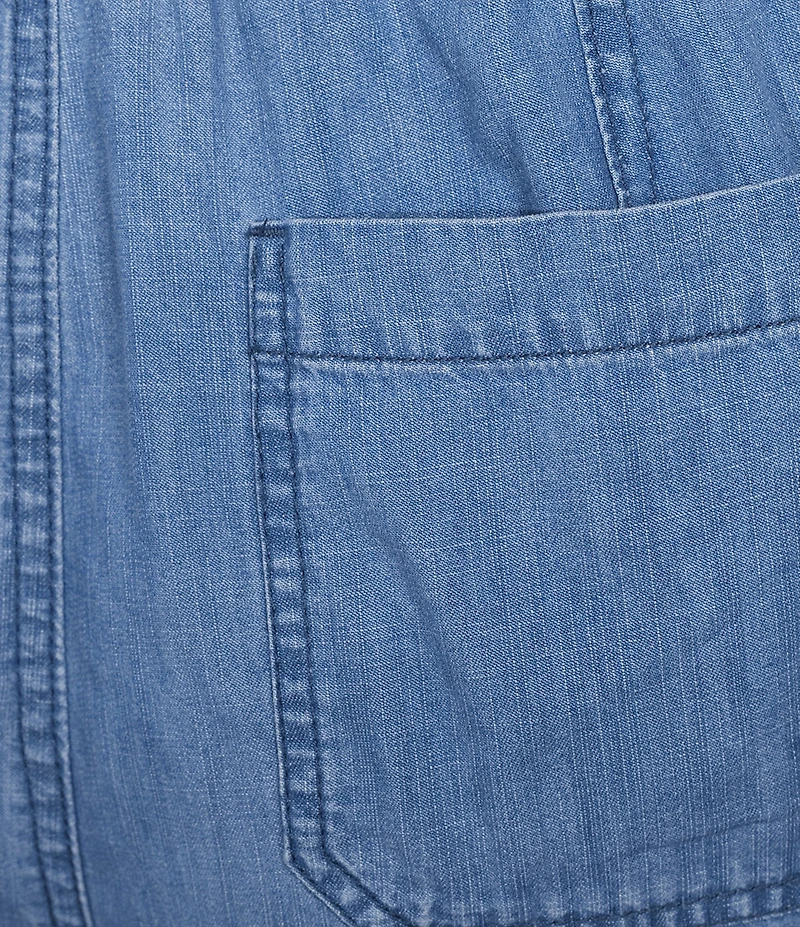 Westbound Plus Size Linen Blend Pull On Crop Pants