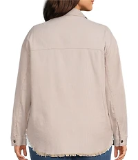 Westbound Plus Size Long Sleeve Button Front Shacket