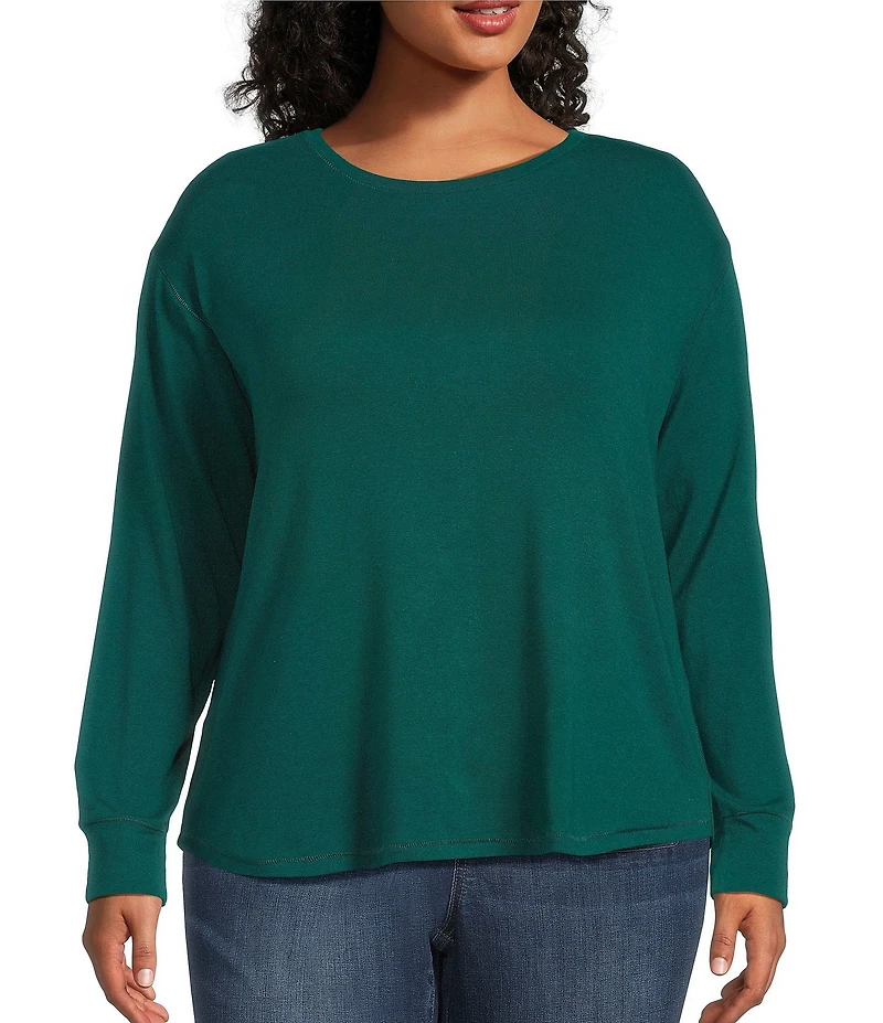 Westbound Plus Size Long Sleeve Crew Neck Pullover