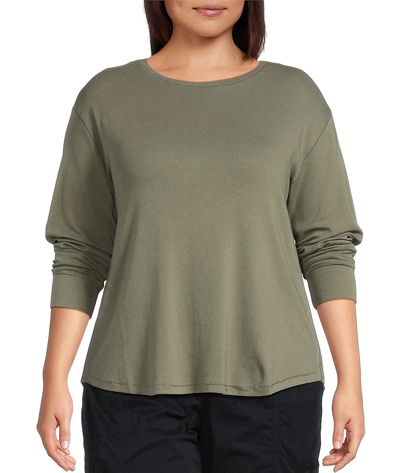 Westbound Plus Size Long Sleeve Crew Neck Pullover