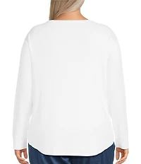 Westbound Plus Size Long Sleeve Crew Neck Pullover