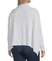 Westbound Plus Size Solid Brushed Cozy Jersey Long Sleeve Mock Neck Knit Top