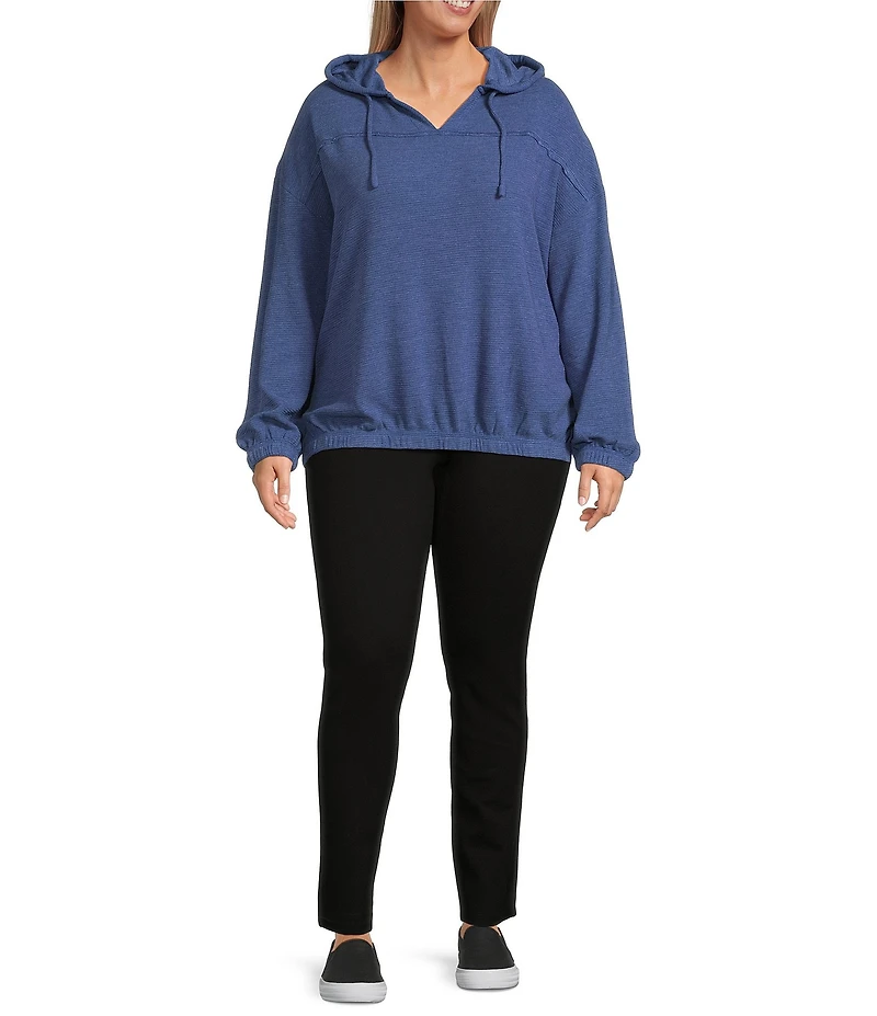 Westbound Plus Size Long Sleeve V-Neck Hoodie
