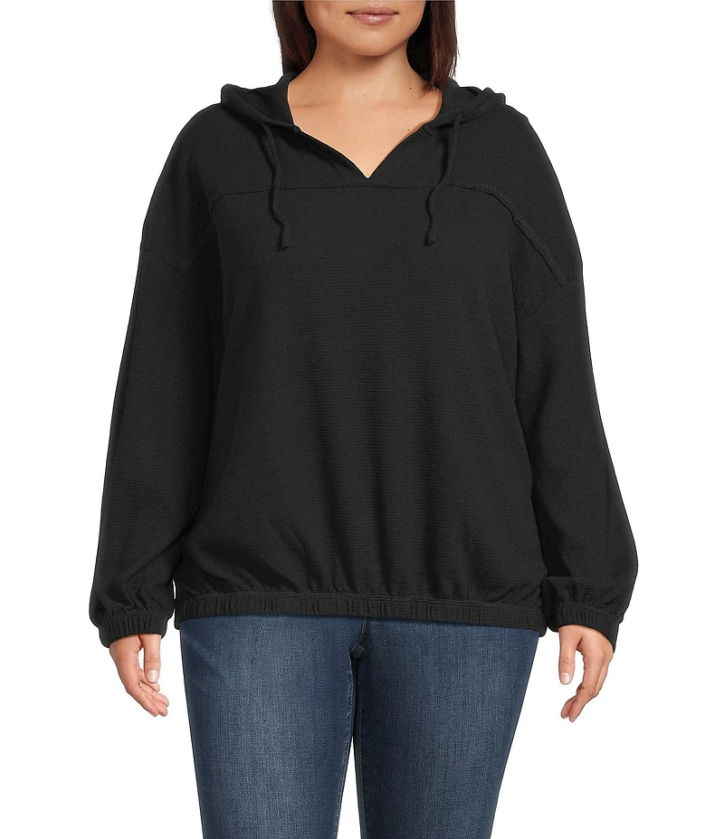 Westbound Plus Size Long Sleeve V-Neck Hoodie