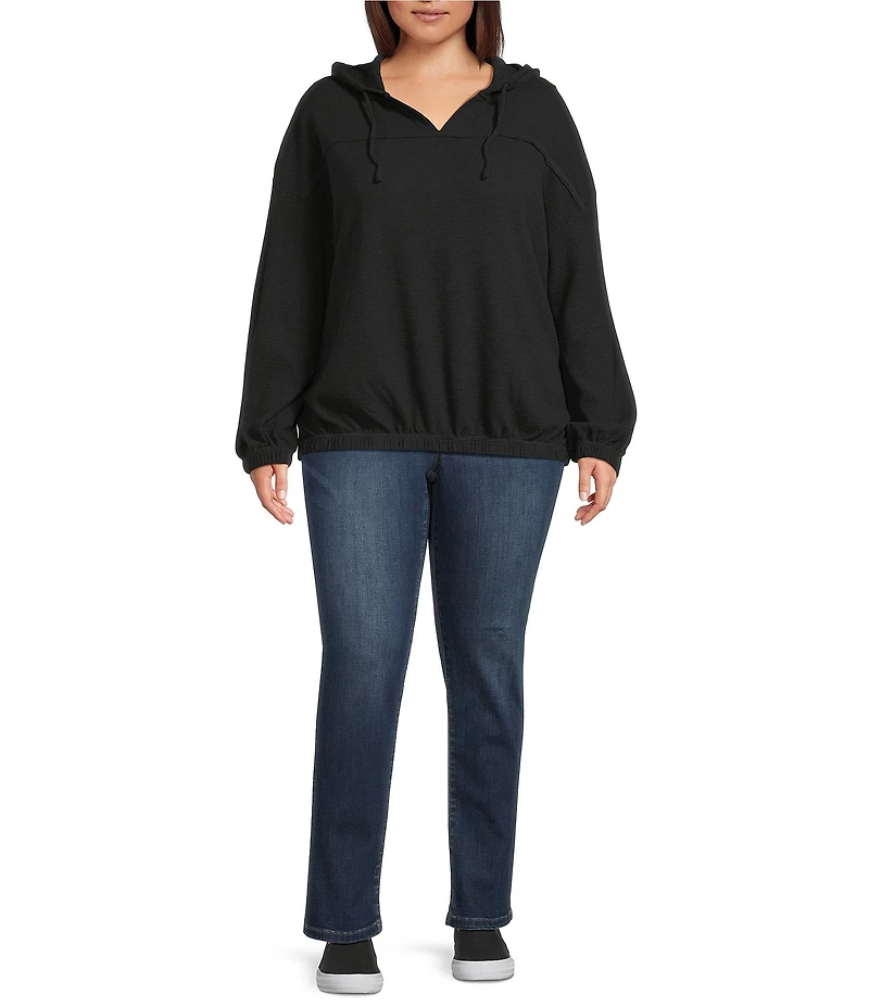 Westbound Plus Size Long Sleeve V-Neck Hoodie