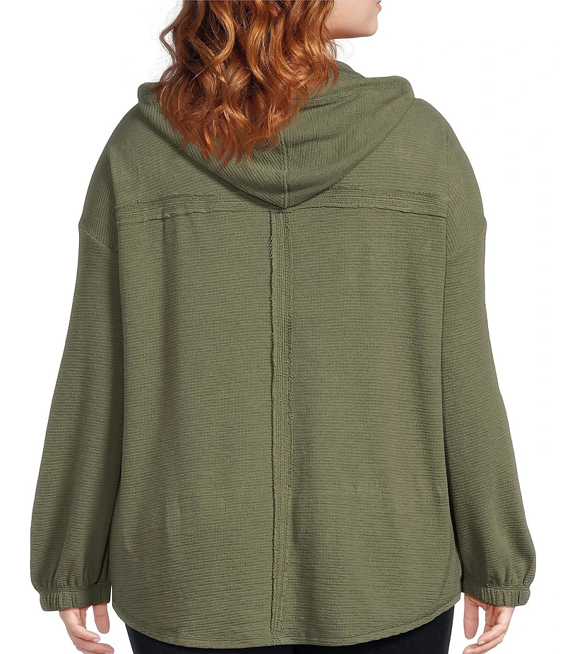 Westbound Plus Size Long Sleeve V-Neck Hoodie