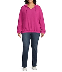 Westbound Plus Size Long Sleeve V-Neck Hoodie