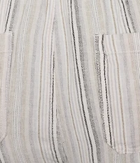 Westbound Plus Size Pull On Linen-Blend Crop Pants