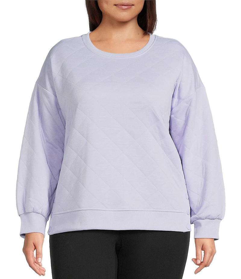 Westbound Plus Size Quilted Long Sleeve Top