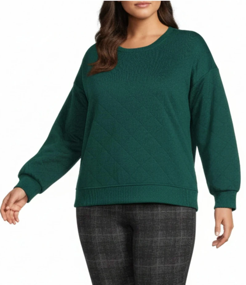 Westbound Plus Size Quilted Long Sleeve Top