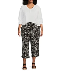 Westbound Plus Size Rolled 3/4 Sleeve Faux Henley Top
