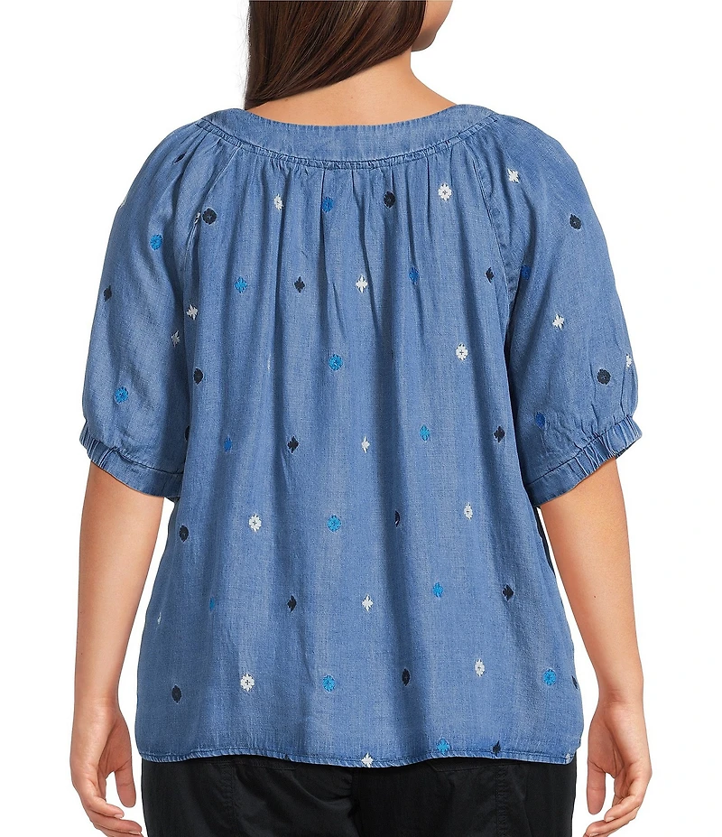 Westbound Plus Size Short Sleeve Square Neck Top