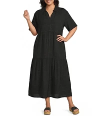 Westbound Plus Size Short Sleeve V-Neck Maxi Dress