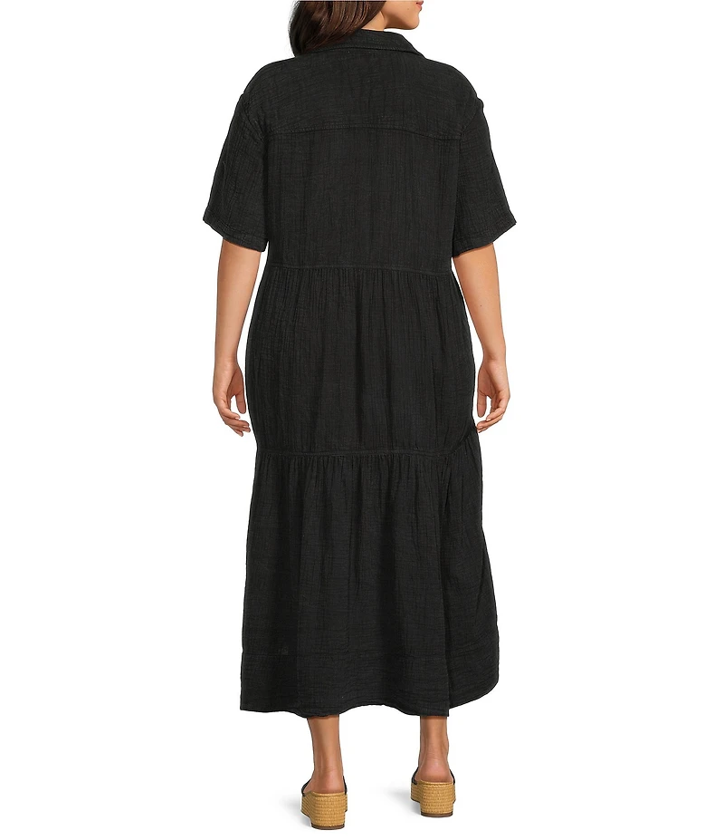 Westbound Plus Size Short Sleeve V-Neck Maxi Dress