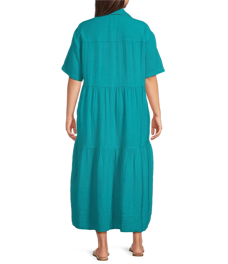 Westbound Plus Size Short Sleeve V-Neck Maxi Dress
