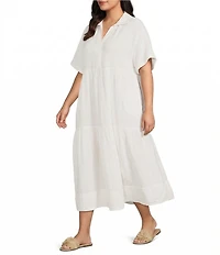 Westbound Plus Size Short Sleeve V-Neck Maxi Dress