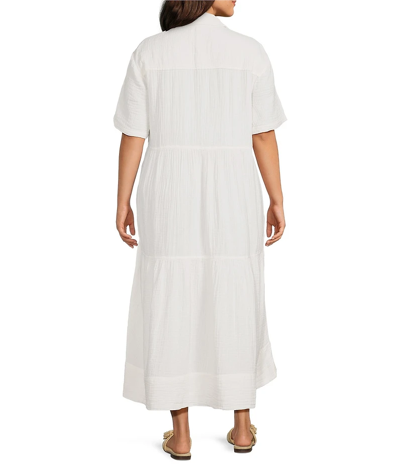 Westbound Plus Size Short Sleeve V-Neck Maxi Dress