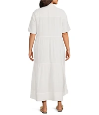 Westbound Plus Size Short Sleeve V-Neck Maxi Dress