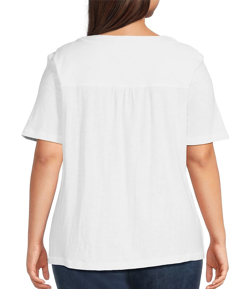 Westbound Plus Size Short Sleve V-Neck Top
