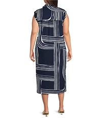 Westbound Plus Size Sleeveless Collared Dress