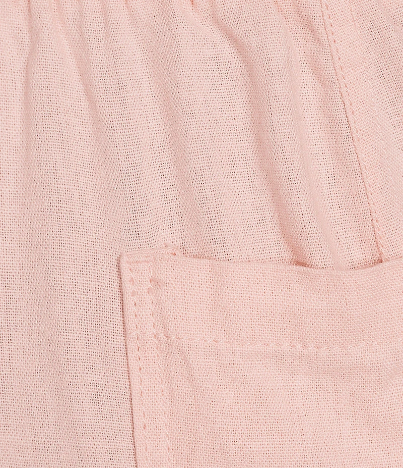 Westbound Plus Size Solid Pull On Linen Blend Crop Pants