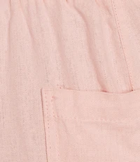 Westbound Plus Size Solid Pull On Linen Blend Crop Pants