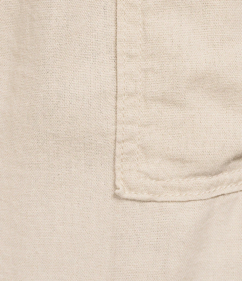 Westbound Plus Size Solid Pull On Linen Blend Crop Pants