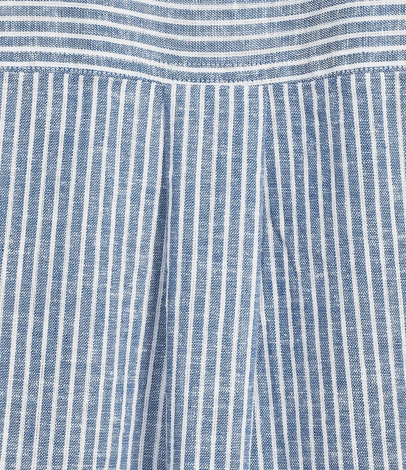 Westbound Plus Size Stripe Print 3/4 Sleeve V-Neck Top