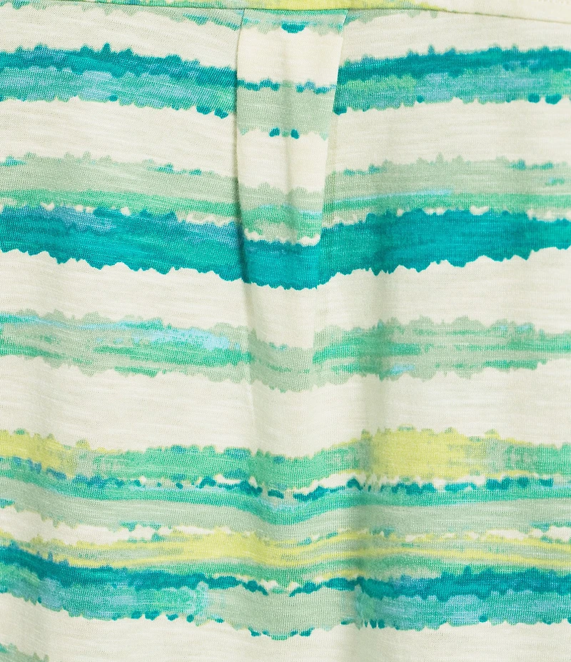 Westbound Plus Size Striped 3/4 Sleeve Knit Crew Neck Top