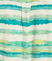 Westbound Plus Size Striped 3/4 Sleeve Knit Crew Neck Top