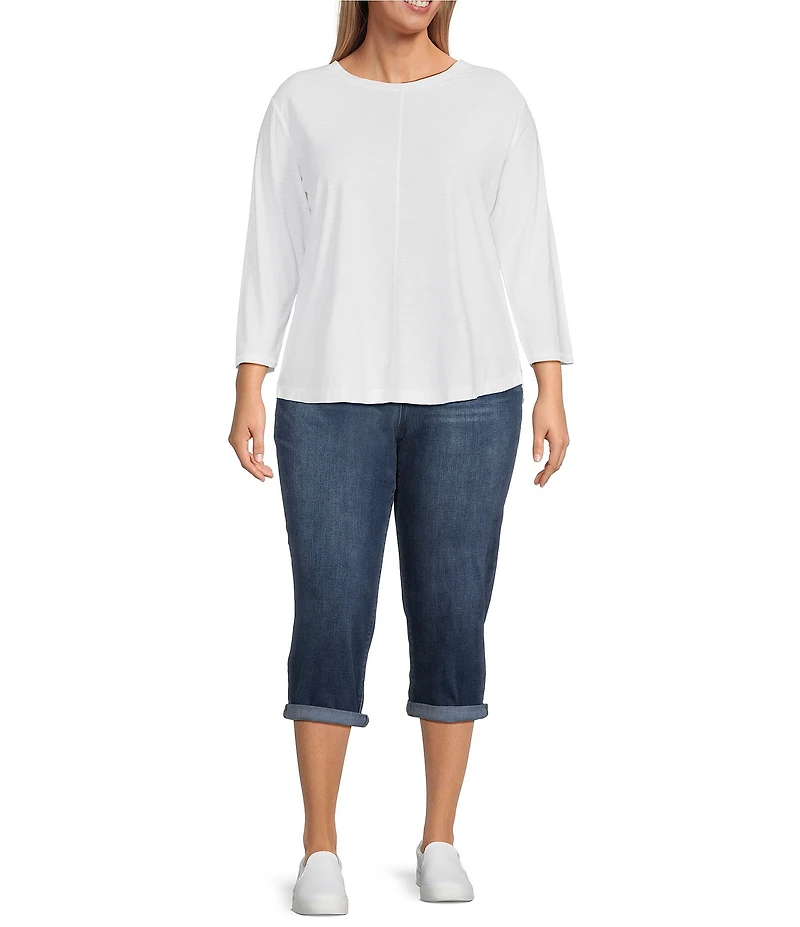 Westbound Plus Size the HIGH RISE fit Crop Pull-On Denim Jeans