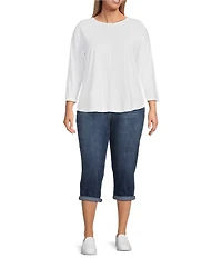 Westbound Plus Size the HIGH RISE fit Crop Pull-On Denim Jeans