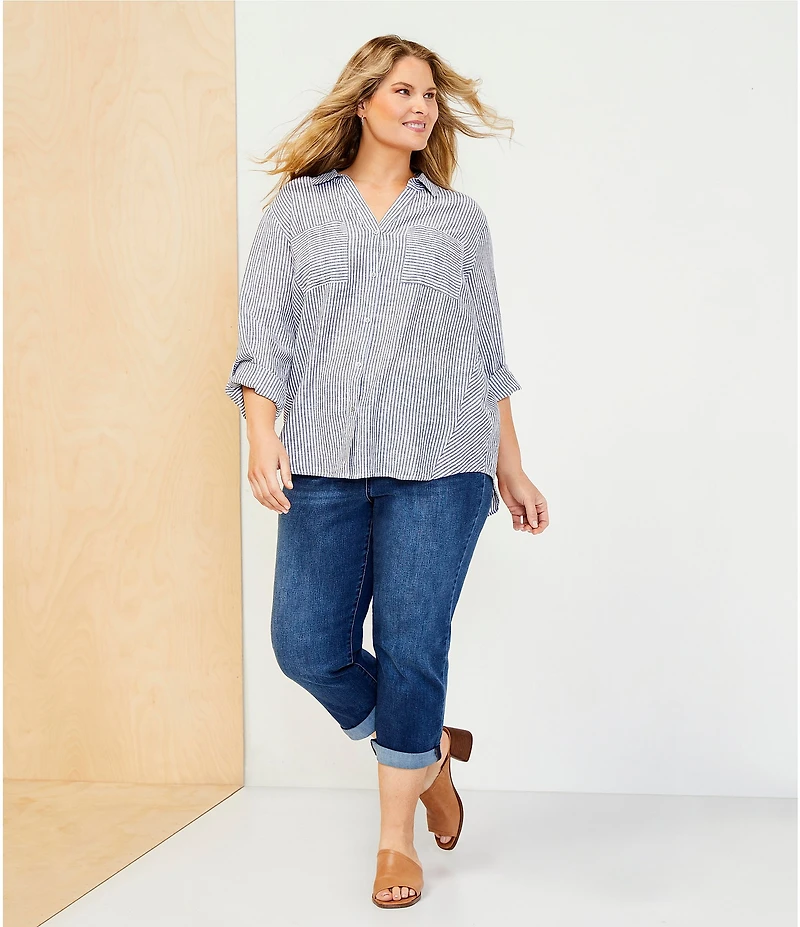 Westbound Plus Size the HIGH RISE fit Crop Pull-On Denim Jeans