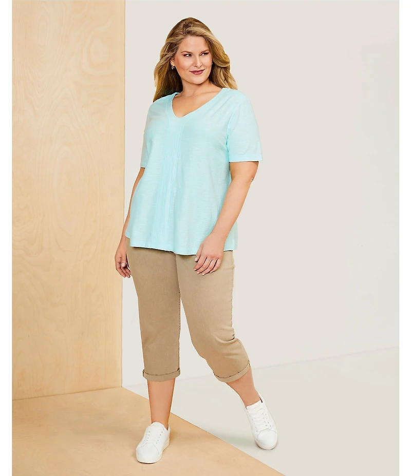 Westbound Plus Size the HIGH RISE fit Crop Pull-On Pants