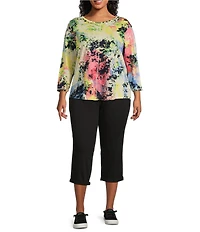 Westbound Plus Size the HIGH RISE fit Crop Pull-On Roll Cuff Pants