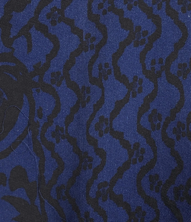 Westbound Plus Size Twilight Blue Paisley Patch Long Sleeve Quarter Zip Pullover